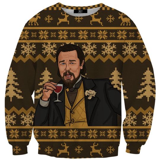 Discover Laughing Leo Memes Yellow Woolen Sweater, Ugly Christmas Sweater