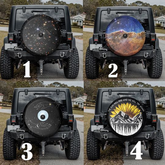 Discover Moon Knight Totem Camping Truck Tire Cover Spare Tire Cover