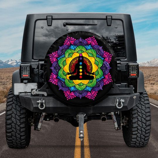 Discover Spare Tire Cover Camper, Chakra Meditation Mandala Spare Tire Cover