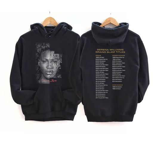 Discover Serena Williams GOAT 2022 Double sided hoodie