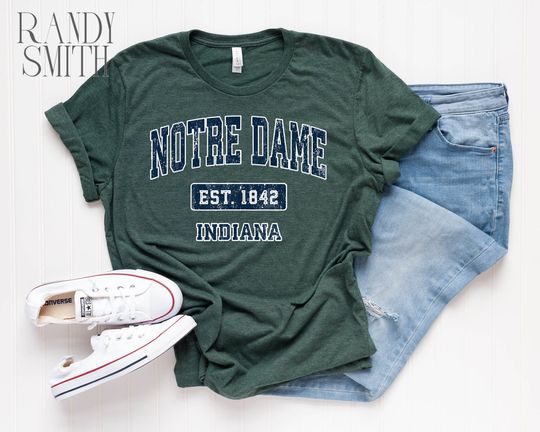 Discover Notre Dame Shirt, Vintage Shirt, Notre Dame Est. 1842 Indiana Shirt