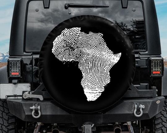Discover Africa Outline Spare Tire Cover
