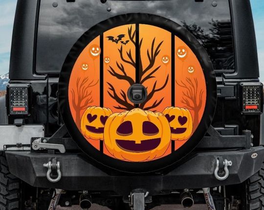 Discover Halloween Spare Tire Cover, Pumpkin Tire Cover