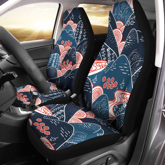 Discover Japanese Mountains Car Seat Covers