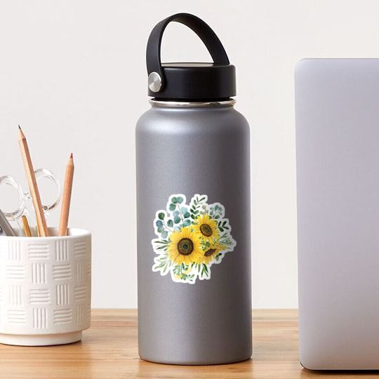 Discover Sunflower and Eucalyptus  Sticker