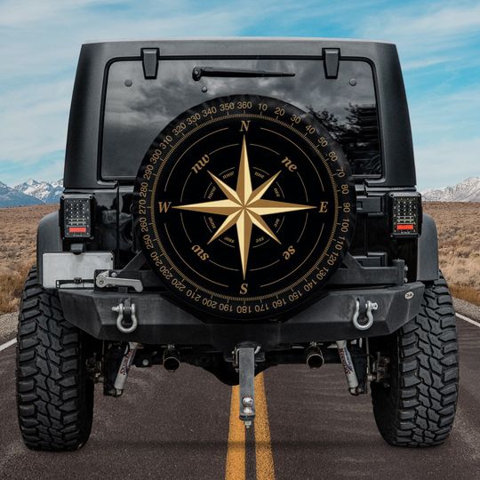 Discover Compass Rose Black Spare Tire Cover