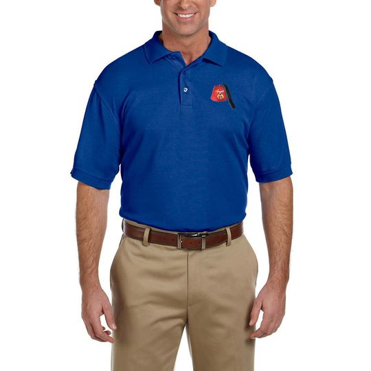 Discover Shriner Fez Embroidered Men's Polo Shirt