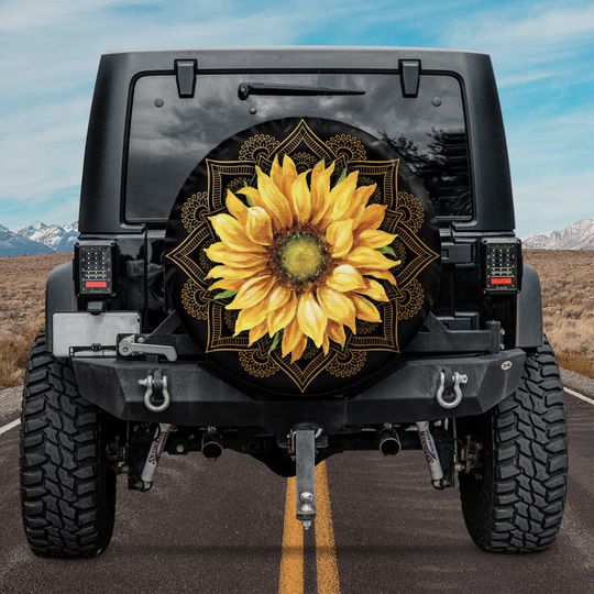 Discover Mandala Flower Camper Truck, Mandala Sunflower Spare Tire Cover