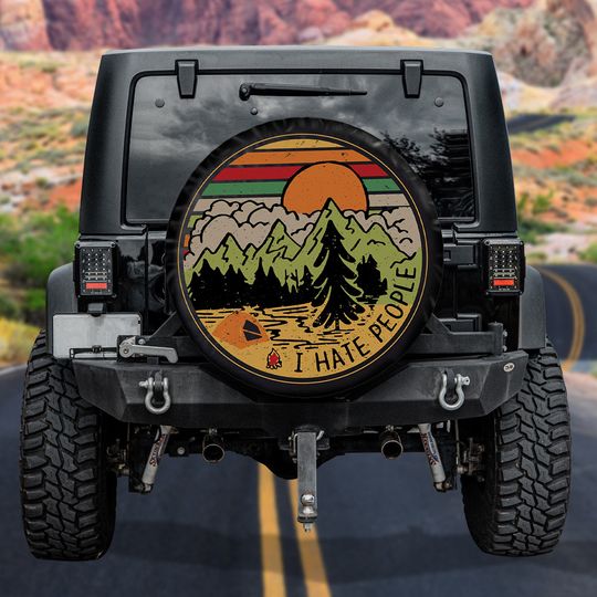 Discover I Hate People Tire Cover - Fun Accessory for Vehicle