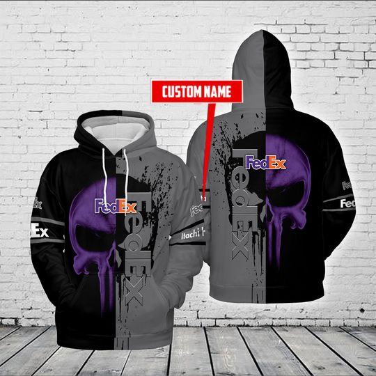 Discover Fedex Skull black grey Hoodie 3d