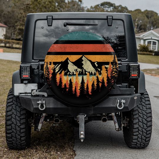 Discover Vintage Mountain Tire Cover - Perfect for RVs