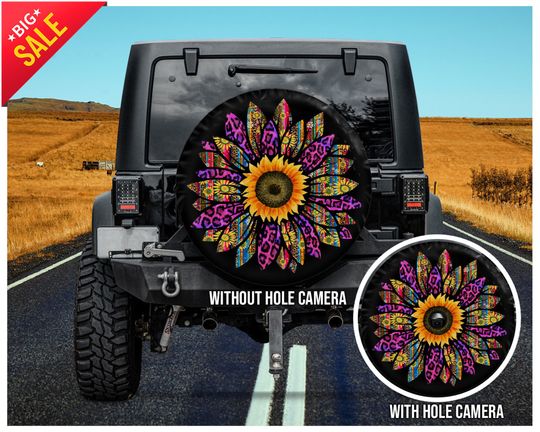 Discover Sunflower and Leopard Jeep Tire Cover, Ideal Spare Tire Protector