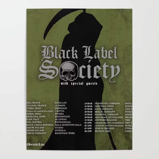 Discover Black Label Society On Tour 2022 Poster