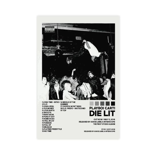 Discover Playboi Carti Die Lit Album Canvas Music Album Cover Poster