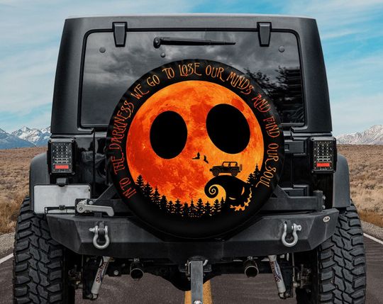 Discover Halloween Jeep - Into The Darkness We Go Christmas Gift Spare Tire Cover