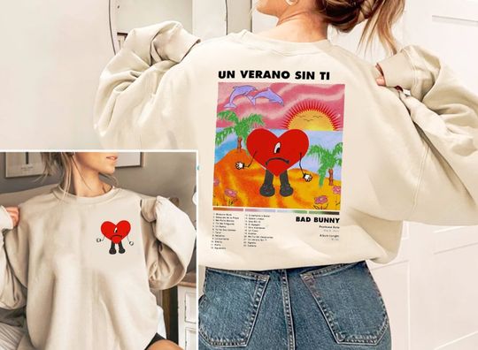 Discover Vintage Bad Bunny Un Verano Sin Ti Sweatshirt, Contigo Mejor Bad Bunny Tour Shirt