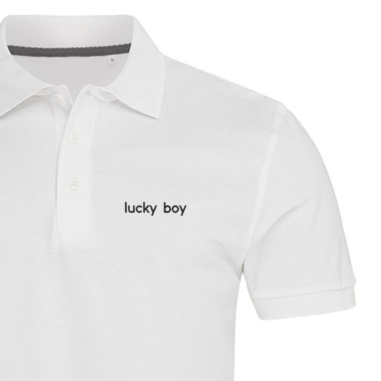 Discover Lucky Boy Embroidered Polo Shirt