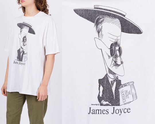 Discover 90s James Joyce Author Caricature T Shirt