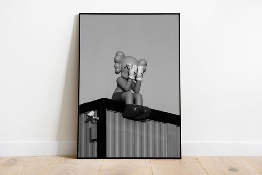 Discover Black and White Kaws Poster