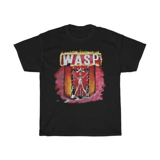 Discover W.A.S.P. Wasp 1984 Self Titled Album Skeleton In The Rack Shirt