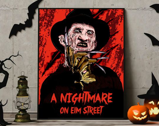Discover Freddy Krueger Nightmare on Elm Street Poster, Horror Movie Poster