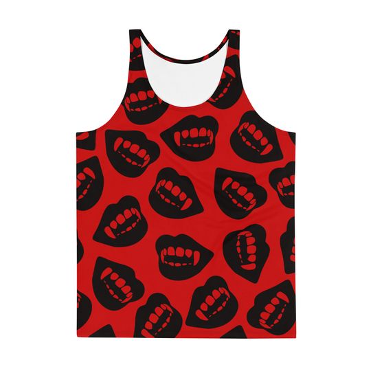 Discover Red Fangs Unisex Tank Top/ 3D Tank Top