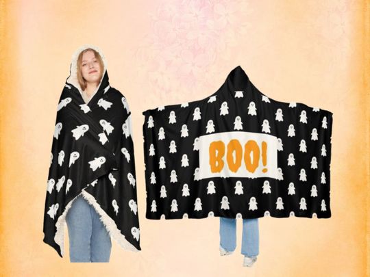 Discover Hooded Halloween Blanket, Cozy Halloween Hooded Blanket