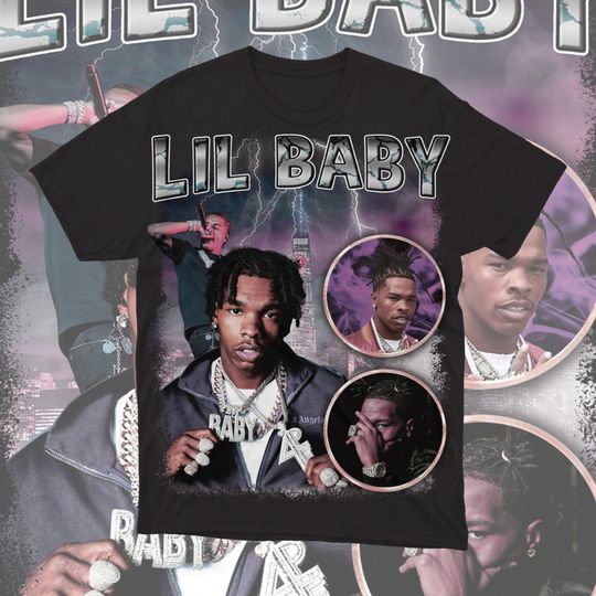 Discover Lil Baby Bootleg Shirt png, 90s Style rap tee, Printable Shirt Design