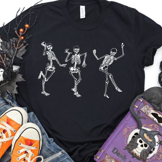 Discover Halloween Dancing Skeletons, Funny Skeleton Halloween T-Shirt