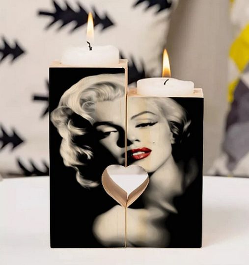 Discover Marilyn Monroe Heart Wooden Candlestick Collection