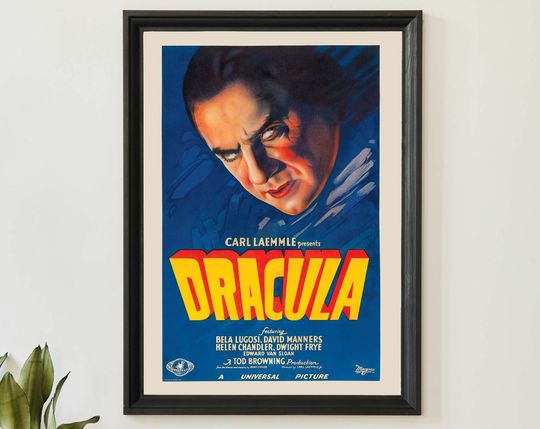 Discover Vintage Dracula Movie Poster, 1931 American Horror Movie Wall Art, Film Poster