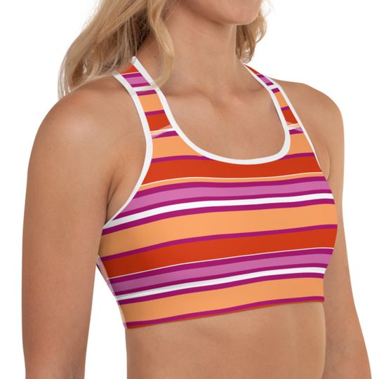 Discover Striped Lesbian Sports Bra