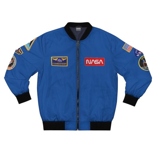 Discover Men's AOP Blue NASA Bomber Jacket