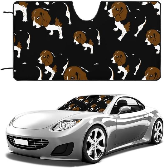 Discover Beagle Puppy Printed Car Windshield Sun Shade