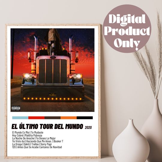 Discover Bad Bunny Poster, El Ultimo Tour Del Mundo Poster, Bad Bunny Album Poster