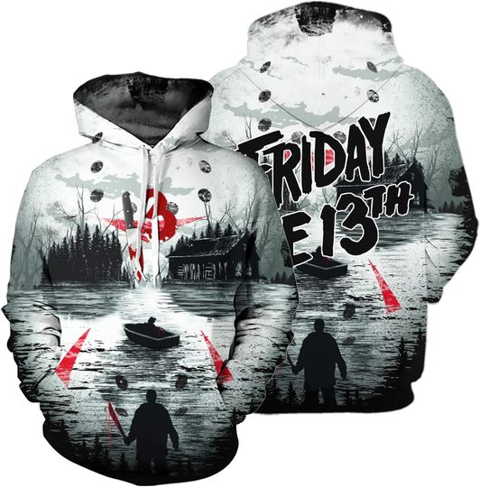 Discover 3D Horror Movie Hoodie - Scary Design for Cozy Nights