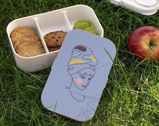 Discover Line Drawing Woman Face Lunch Box Food
