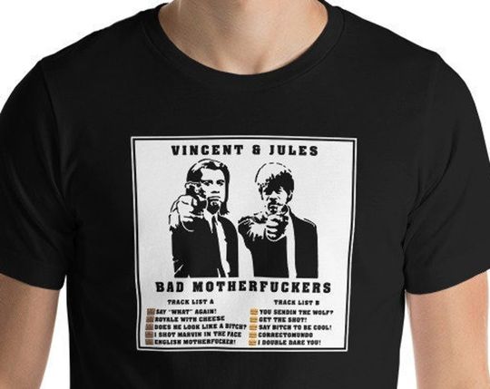 Discover Pulp Fiction Jules Winnfield & Vincent Vega Album Short-sleeve unisex t-shirt