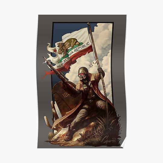 Discover Falllout NCR Ranger Flag Fan Art Poster Premium Matte Vertical Poster