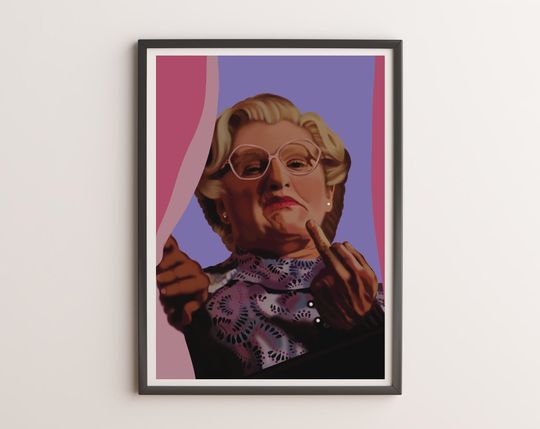 Discover Mrs Doubtfire Inspired Print | Mrs Doubtfire Poster, Optional Quote Poster