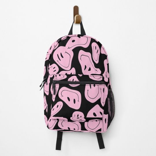 Discover Drippy Melting Smiley - Light Pink Backpack