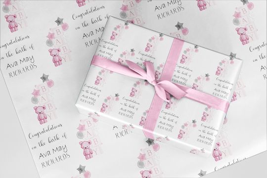 Discover New Baby GIRL wrapping paper