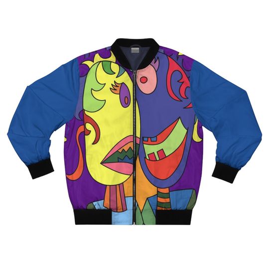 Discover Unisex Blue Pop Art Bomber Jacket