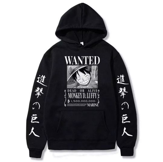 Discover Anime One Piece Luffy Hip Hop Hoodie