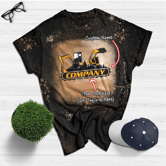 Discover Personalized Excavator-Custom Name Bleached Shirt