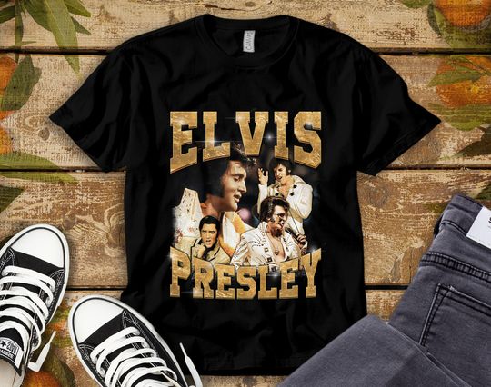 Discover Elvis Presley Official Poster Graphic Rock Music T-Shirt