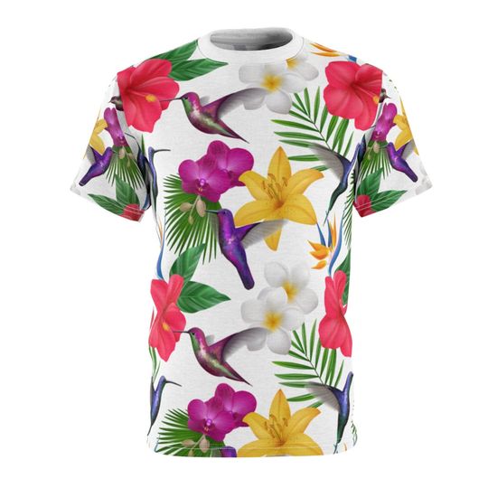 Discover Hummingbirds and Tropical Flowers All Over Print Shirt