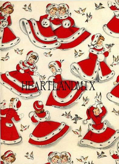 Discover Vintage Holiday Merry Christmas Wrapping Paper