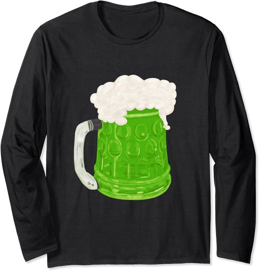 Discover St Patrick's Day Green Beer Glass of Ale Long Sleeve T-Shirt