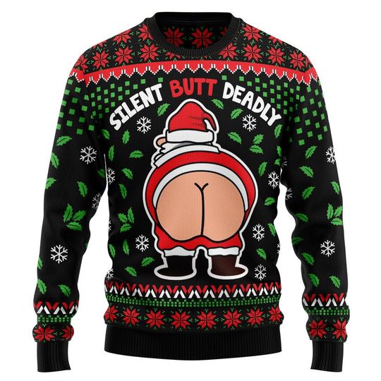 Discover Funny Silent Butt Deadly Santa Ugly Christmas Sweater